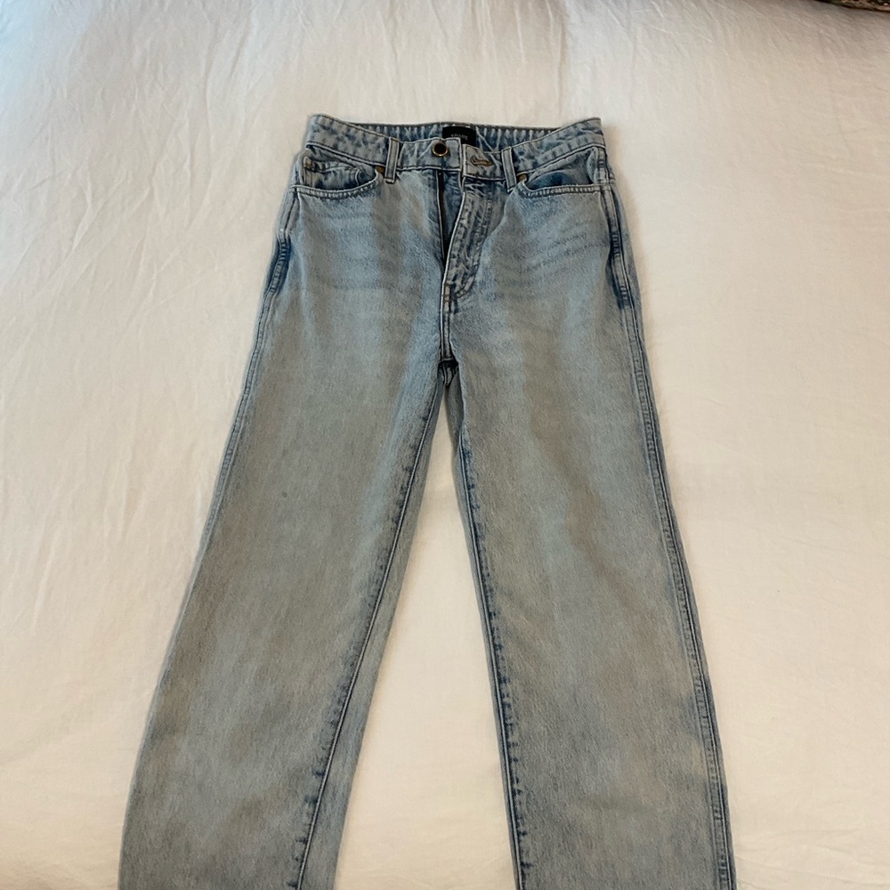 KHAITE Blue High Rise Jeans Vintage Wash